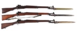 (C)Lot of 3: Model 1917 Bolt Action Rifles wit Bayonets