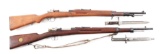 (C) Lot of 2 Foreign Mauser Military Bolt Action Rifles: Mexican La Coruna & Swedish M38 With Bayone