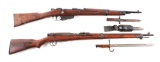 (C&A) Lot of 2 Foreign WWII Military Rifles: Italian M38 Carbine With Bayonet & Japanese Naval Train