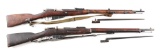 (C) Lot of 2 Finnish M91 Mosin Nagant Long Rifles With Bayonets: 1941 91/30 Russian Rework & 1942 Ti