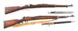 (C) Lot of 2 Foreign Military Mauser Rifles With Bayonets: DWM Portuguese 1904 & Spanish 1916 Short