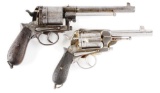 (A) Lot of 2 Large European Revolvers: Austrian 1870 Gasser & Belgian Montenegrin Garanti.