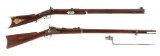 (A) Lot of 2:  Springfield Trapdoor with Bayonet and Halfstock Percussion Rifle.