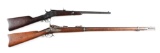 (A) Lot of 2: Argentine Rolling Block Carbine & Springfield Trapdoor Rifle.