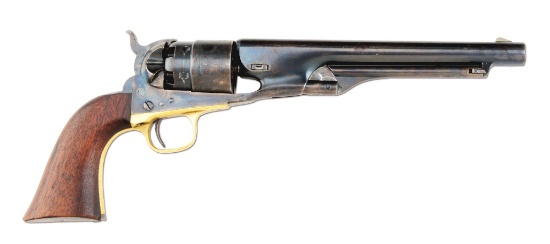 (A) Rare Unusual Colt 1860 Army 4 Screw Revolver with Martial Finish Sold to the Civilian Market Ser