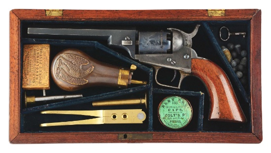 (A) Extremely Fine Cased Colt Baby Dragoon Revolver.