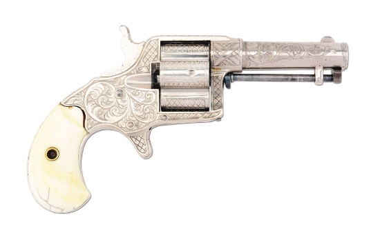 (A) Fine Nimschke Style Engraved Colt House Pistol "Cloverleaf" (1871).