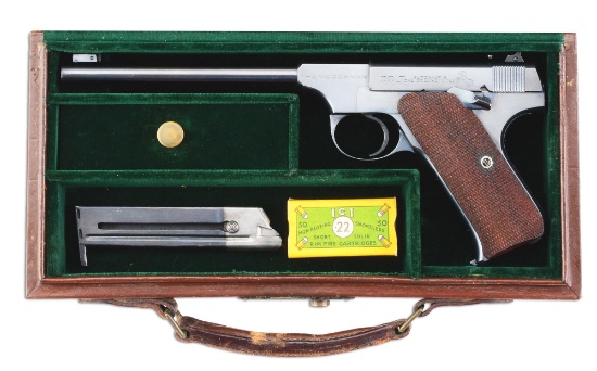 (C) Fine Cased 1st Series Colt Woodsman Pistol (1941).