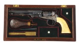 (A) Superb Double Carved Ivory Grip Deluxe Cased & Engraved Colt 1849 Pocket Revolver (1861).