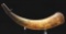 Engraved Powder Horn Of Lues Sliver, Dated 1761 And Decorated With Battle And Cannon Fire.
