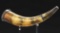 Powder Horn With Scottish Style Silver Mounts.