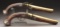 (a) Pair Of Brass Barreled And Silver Mounted Flintlock Officer's Pistols By Wilson.