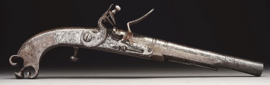 (a) Scottish All Steel Flintlock Pistol By Christie Marked For The 42nd Royal Highland "black Watch"