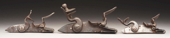 Lot Of 3: Early And Scarce 18th Century Flintlock Mechanisms.