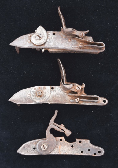 Lot Of 3: 18th Century Musket Locks.