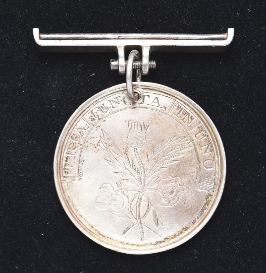 Silver Napoleonic 71st Highland Regiment Of Foot Medal Presented To Lieut. Col. Denis Pack.