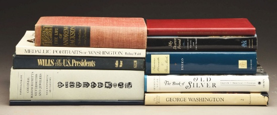 Lot Of Books On American Presidents, Silversmiths, And Hallmarks.