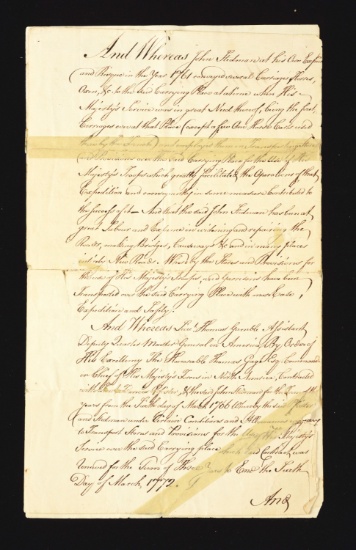 1769 Contract Renewal To Operate The Niagara Carrying Place For The Crown.