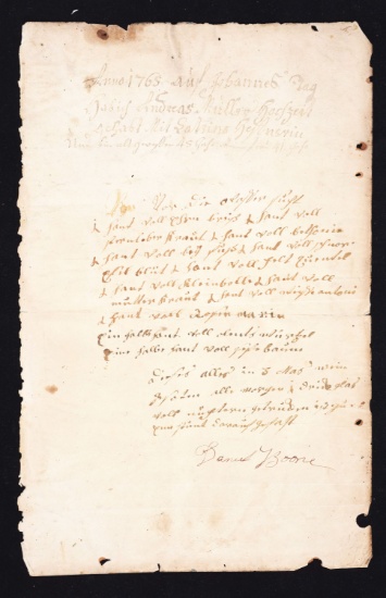 Daniel Boone Witnesses A Frontier Wedding, 1765