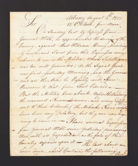Fort William Henry Is Besieged; Captain Christie Raises The General Alarm, 4 Aug 1757