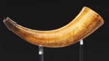 Engraved Powder Horn Of Nelson Finney, Luninburgh, 1752.