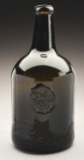 Rare 1771 Dated Black Glass Decanter With Personal Seal Of Timothy Horsfield.