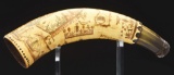 Engraved Havana Map Powder Horn Of Michael Mezger, Dated 1762.