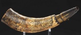 Unusual Engraved Powder Horn Inscribed 