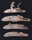 Lot Of 4: English And French Locks And Plates, One 