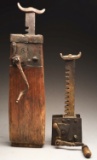 Lot Of 2: Early Conestoga Wagon Jacks, One Dated 1760.