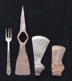 Lot Of 4: 18th Century Axes And Tools.