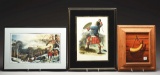 Lot Of 3: Framed Hand-colored Highlander Litho, Original Painting Of Powder Horn By James Briggs, &