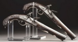 (a) Archibald Montgomerie's Pair Of Fine English Silver Mounted Flintlock Pistols With Belt Hooks, B