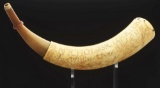 Documented John Bush Engraved Powder Horn Of Nicholas Currier, Dated 1756 With Period Document Group