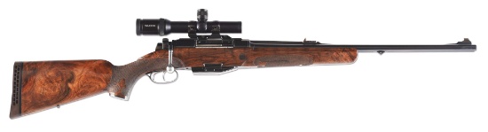 (M) Innovative Szecsei & Fuchs Bolt Action Dangerous Game Double Rifle with Spare Magazine and Scope