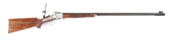 (M) Shiloh Sharps Model 1874 Long Range Buffalo Rifle with Award Winning Bulino Scenes on Action and