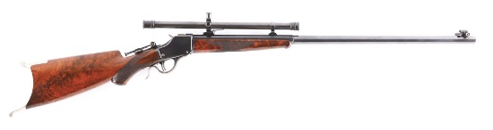 (C) Exceptional Deluxe Winchester 1885 Single Shot With Scope