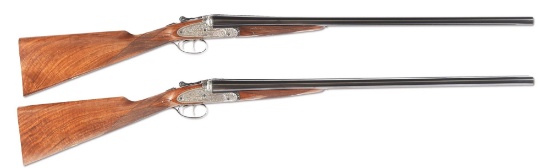 (C) Matched Pair of W. & C. Scott "Chatsworth" Sideplated Boxlock Ejector Game Guns in their Origina
