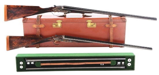 (C) Matched Brace (12 and 20 Gauge) of Westley Richards "Best" Sidelock Ejector Game Shotguns with E