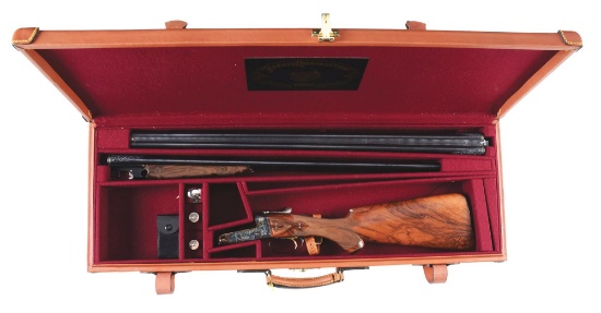 (M) Parker Reproduction A-1 Special 20 Gauge Shotgun with Extra Barrels and Case as well as boxes.
