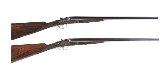 (M) Pair of Pedro Arrizabalaga XXV English Scroll Sidelock Ejector Shotguns Made for J. Roberts of L