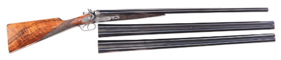 (A) Historic and Fresh - Parker Grade 7 (AA) 12 Gauge Hammer Shotgun 3 Barrel Set owned by Famous Sh