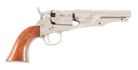 (A) Inscribed Nickel Plated Colt Model 1862 Police Percussion Revolver.