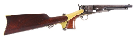 (A) Colt Model 1860 Army Percussion Revolver with Detachable Shoulder Stock (1863).