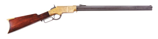(A)Rare Hoggson Engraved Model 1860 Henry Lever Action Rifle.