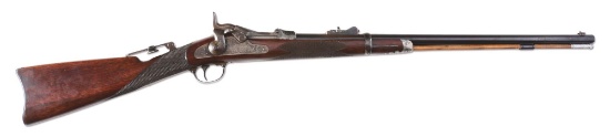 (A) Engraved Springfield 1875 First Model  Officers Trapdoor Rifle Inscribed "J. H. Rollins".