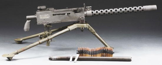 (N) High Condition DLO Sideplate Browning 1919A4 Machine Gun on AMC Manufactured Tripod (FULLY TRANS