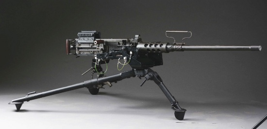 (N) Fabulous Shooters Set-up E.R. Maples BROWNING M2 .50 Cal BMG MACHINE GUN on Reciprocating Tripod