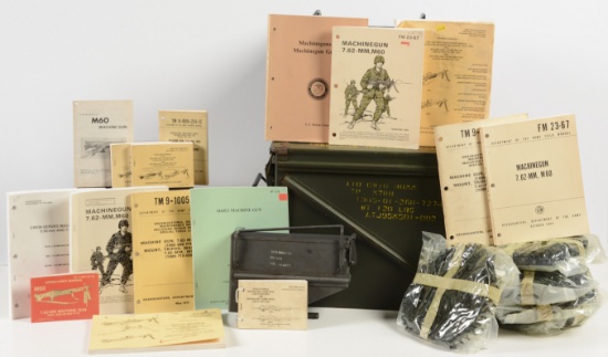 Highly Desirable Lot of M-60 Manuals, and Conversion Feed Tray For M-60 Machine Gun to Non-disintegr