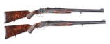 (M) Incredible Matched Pair of Boss Type Over Under Sidelock Ejector Double Rifles by Charles Lancas